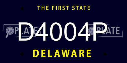 D4004P Delaware License Plate