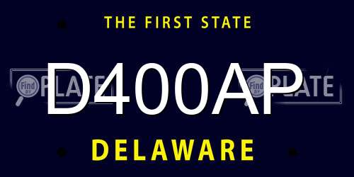 D400AP Delaware License Plate