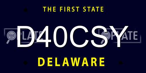 D40CSY Delaware License Plate