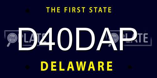 D40DAP Delaware License Plate