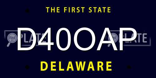 D40OAP Delaware License Plate