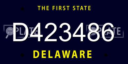 D423486 Delaware License Plate