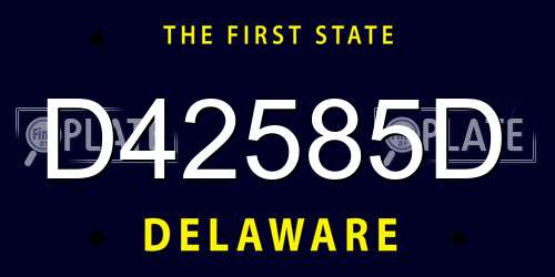 D42585D Delaware License Plate