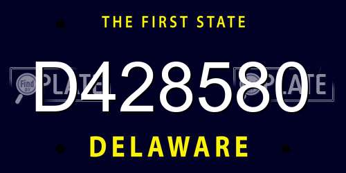 D428580 Delaware License Plate