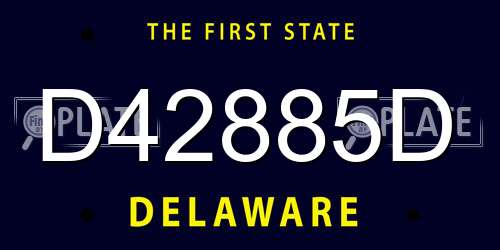 D42885D Delaware License Plate