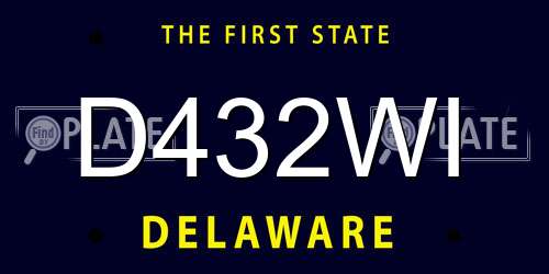 D432WI Delaware License Plate