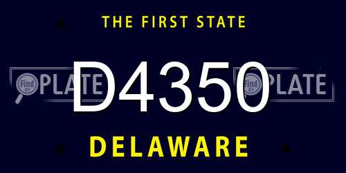 D4350 Delaware License Plate