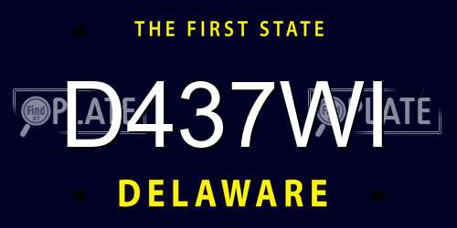 D437WI Delaware License Plate