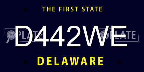 D442WE Delaware License Plate