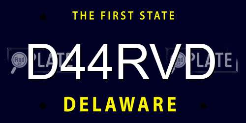 D44RVD Delaware License Plate