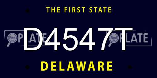 D4547T Delaware License Plate