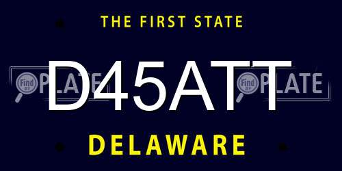 D45ATT Delaware License Plate