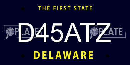 D45ATZ Delaware License Plate