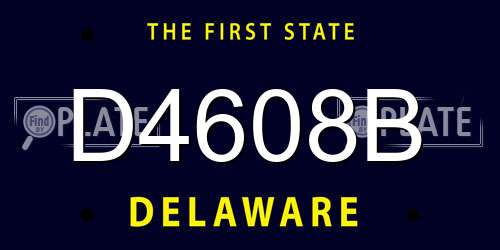 D4608B Delaware License Plate