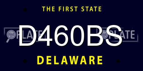 D460BS Delaware License Plate