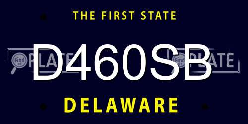 D460SB Delaware License Plate