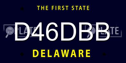 D46DBB Delaware License Plate
