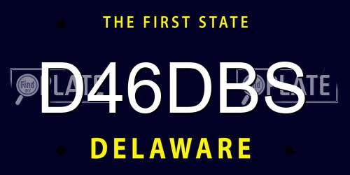 D46DBS Delaware License Plate