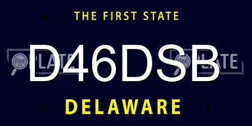 D46DSB Delaware License Plate