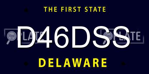 D46DSS Delaware License Plate
