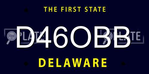 D46OBB Delaware License Plate