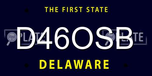 D46OSB Delaware License Plate