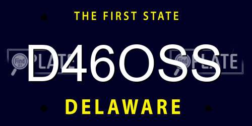 D46OSS Delaware License Plate