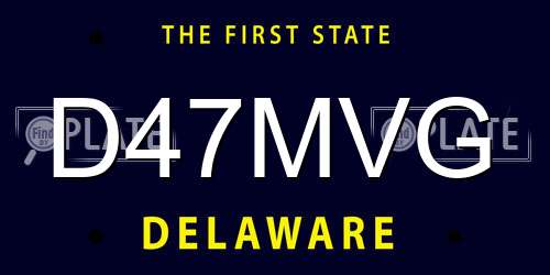 D47MVG Delaware License Plate