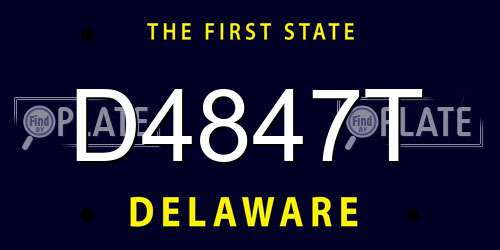 D4847T Delaware License Plate