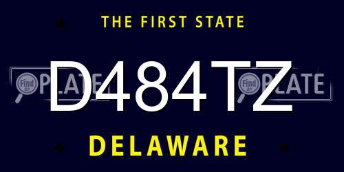 D484TZ Delaware License Plate