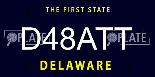 D48ATT Delaware License Plate