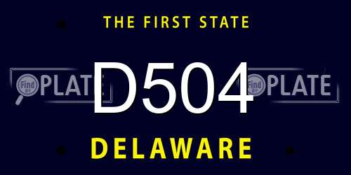 D504 Delaware License Plate