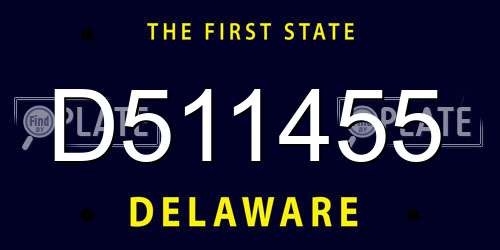 D511455 Delaware License Plate