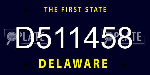 D511458 Delaware License Plate