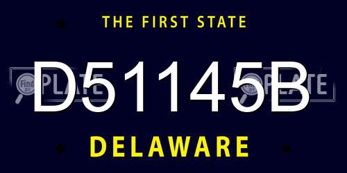D51145B Delaware License Plate