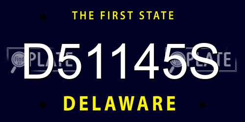 D51145S Delaware License Plate