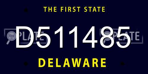 D511485 Delaware License Plate