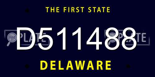 D511488 Delaware License Plate