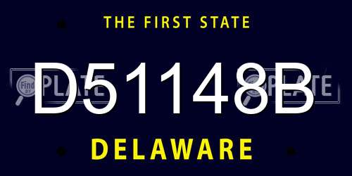 D51148B Delaware License Plate