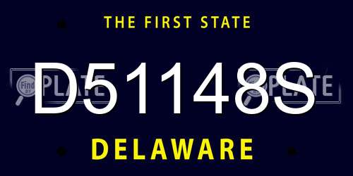 D51148S Delaware License Plate