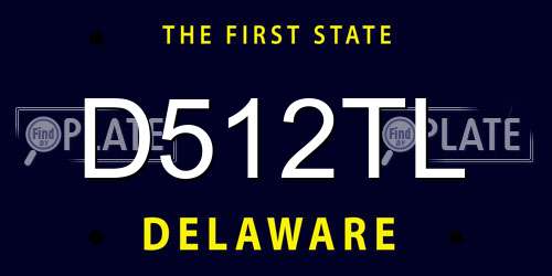 D512TL Delaware License Plate