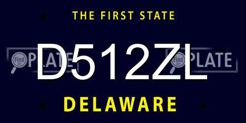 D512ZL Delaware License Plate