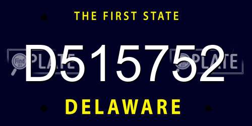 D515752 Delaware License Plate