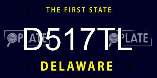 D517TL Delaware License Plate