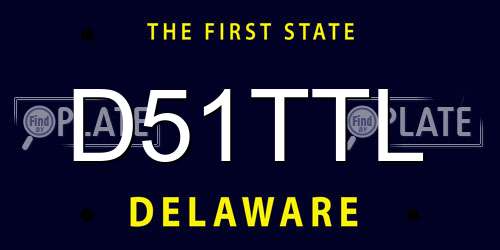 D51TTL Delaware License Plate