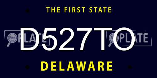 D527TO Delaware License Plate