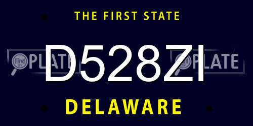 D528ZI Delaware License Plate