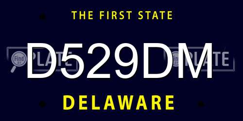 D529DM Delaware License Plate