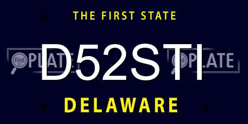 D52STI Delaware License Plate