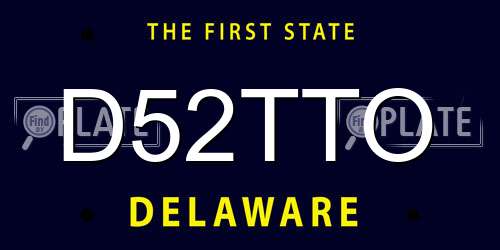 D52TTO Delaware License Plate